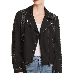 AQUA -Studded Faux Suede Moto Jacket - Bloomingdale’s exclusive